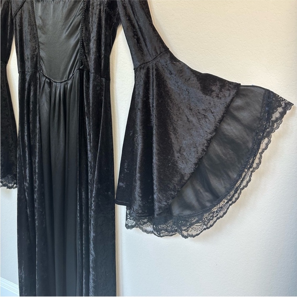 Lip Service Vintage Crushed Velvet Goth Witch Renaissance Dress L - Picture 6 of 16